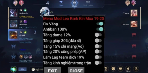 Hack menu Mod liên quân mobile